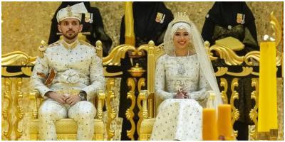 سلطان بروناي يحتفل بزواج ابنته من شاب عراقي وسيم.. والعروس