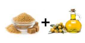 السكر البني وزيت الزيتون