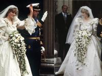 تزوجت أمير ويلز في 29 يوليو 1981 وارتدت ديانا ثوبا بقيمة تسعة ألاف يورو طول ذيله 25 قدما أي 7.62 مترا