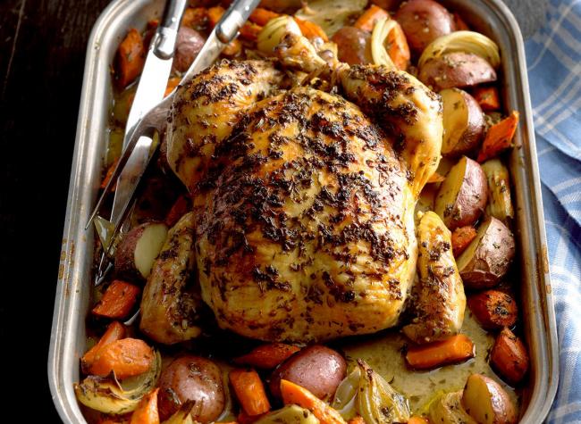  الدجاج بالفرن