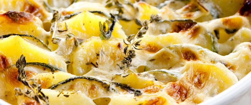 غراتان الكوسا والباذنجان والطماطم