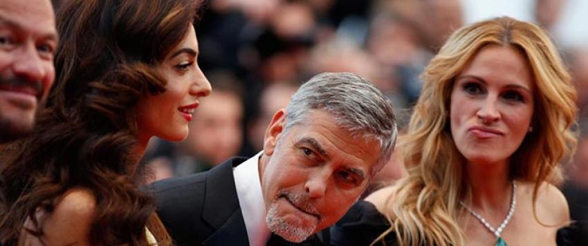 جورج كلوني وأمل علم الدين وجوليا روبرتس