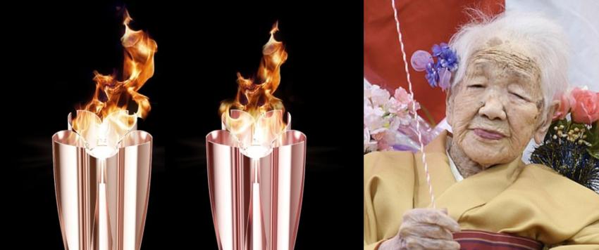  أكبر معمرة في العالم تحمل الشعلة الأولمبية في اليابان