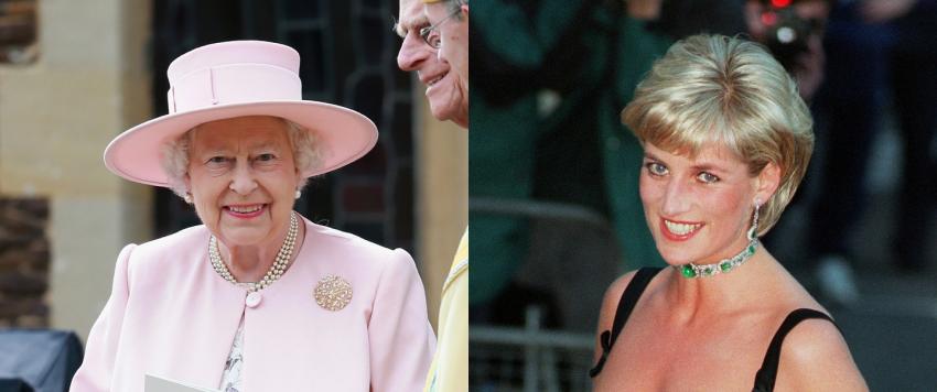 الملكة اليزابيث والأميرة ديانا