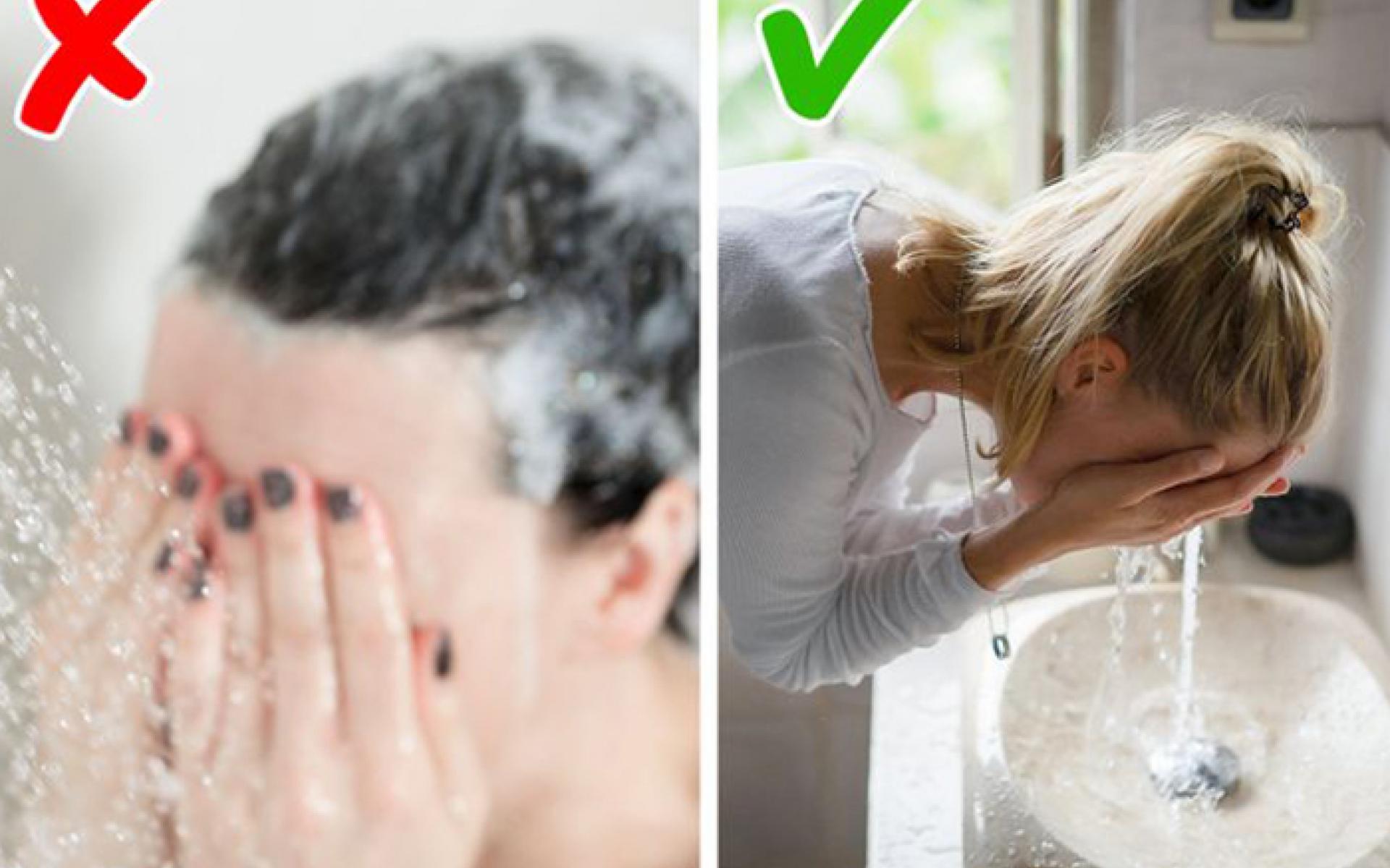 غسل وجهك عند الاستحمام غسل وجهك عند الاستحمام