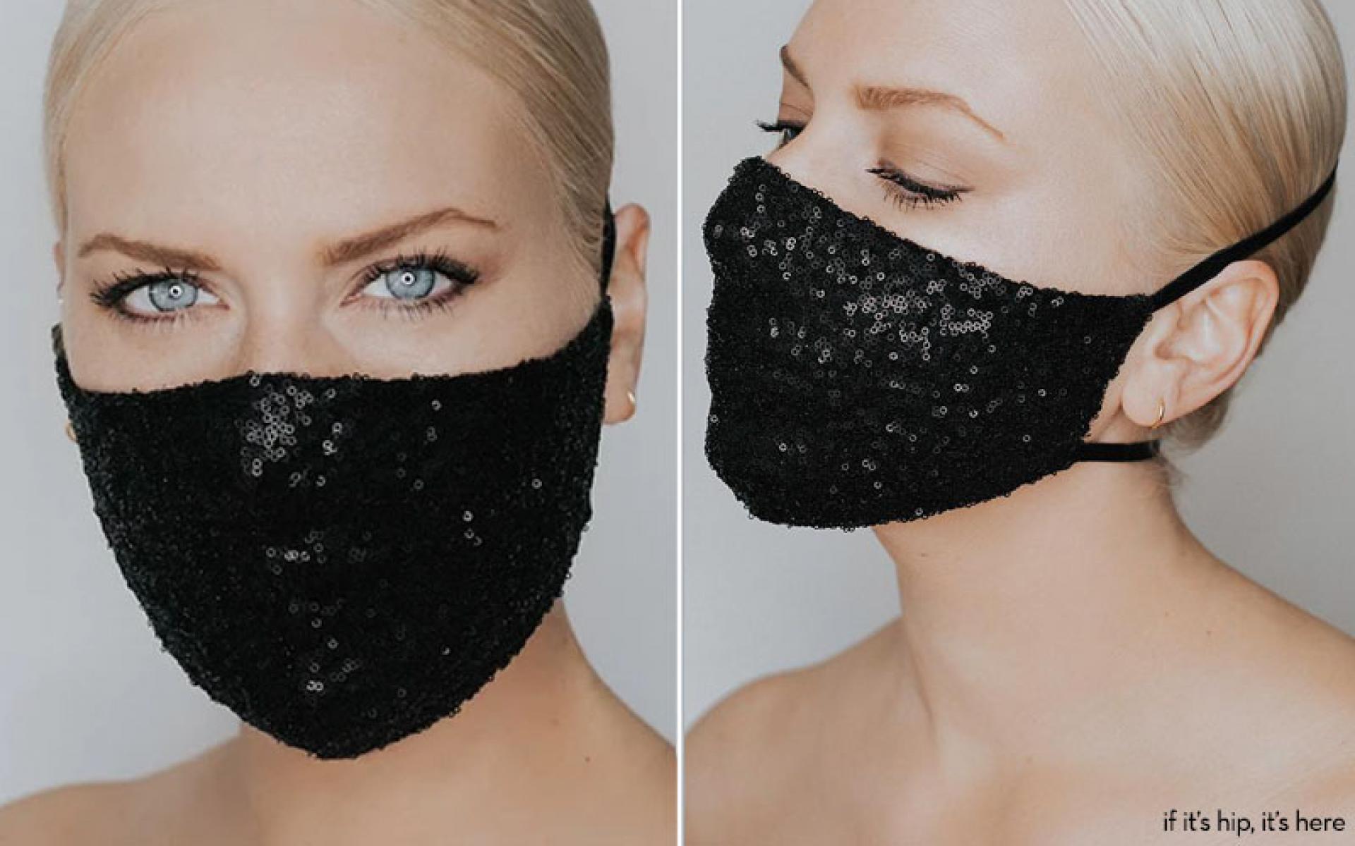 قناع مرصع باللون الأسود