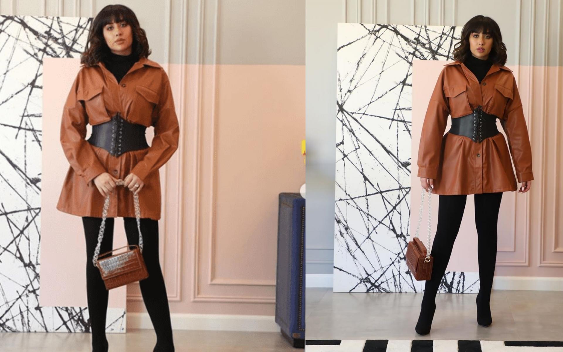 البوت الشتوي الطويل إحدى الصيحات التي لا تموت، واختارت فرح اللون الأسود منه وكسرته بجاكيت على شكل قميص باللون الزيتي البوت الشتوي الطويل إحدى الصيحات التي لا تموت، واختارت فرح اللون الأسود منه وكسرته بجاكيت على شكل قميص باللون الزيتي