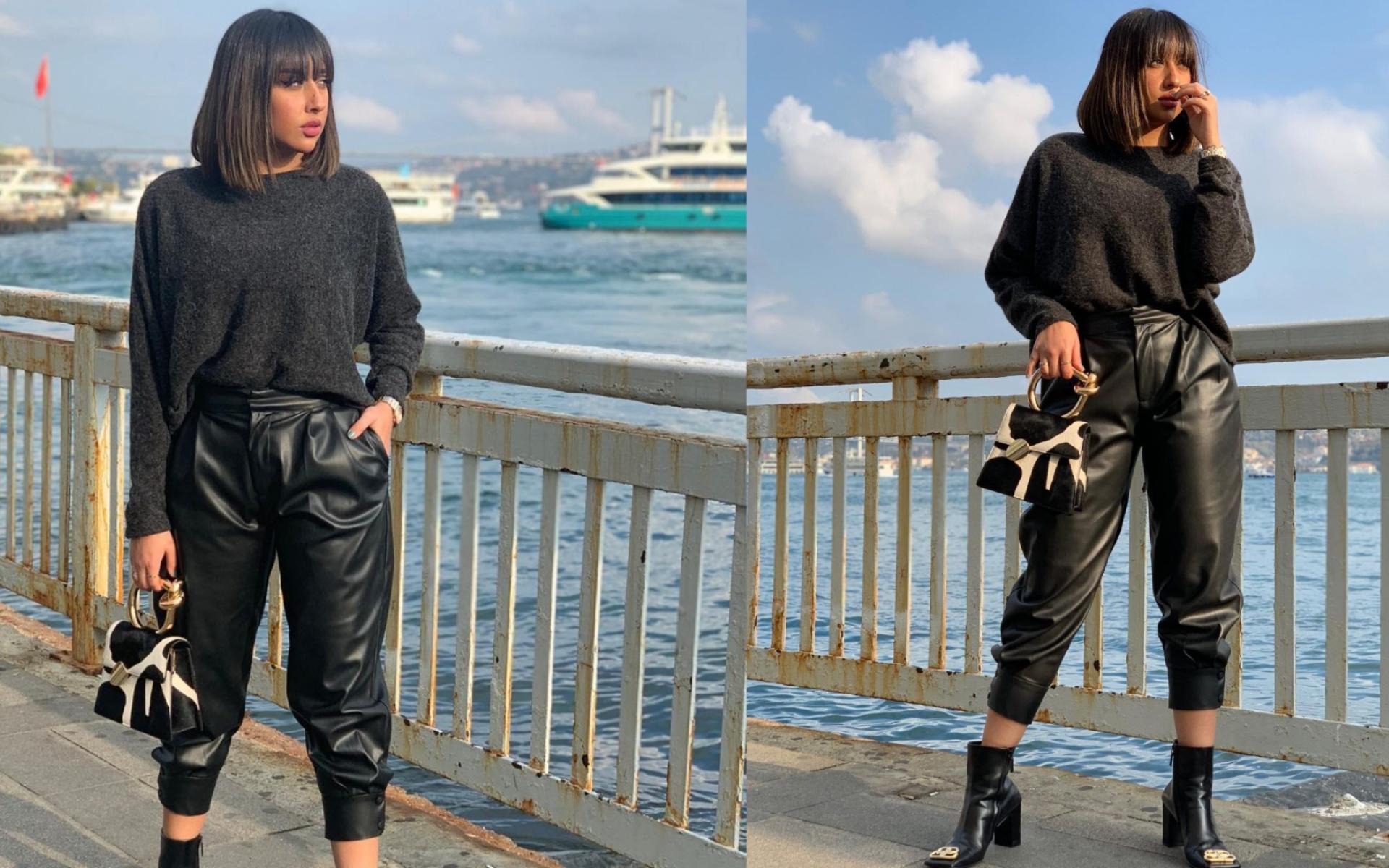 البنطلون الجلد بالقصة الرياضية سيكون أحد الستايلات الأكثر رواجاً البنطلون الجلد بالقصة الرياضية سيكون أحد الستايلات الأكثر رواجاً